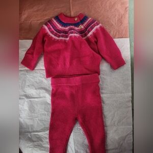 Baby Girl's Fair Isle Top & Bottom Set